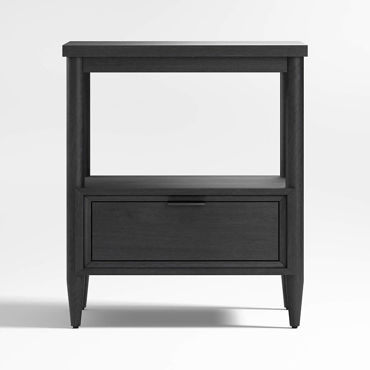 Bodie 20" Ebonized Black Wood Kids Nightstand with Drawer
