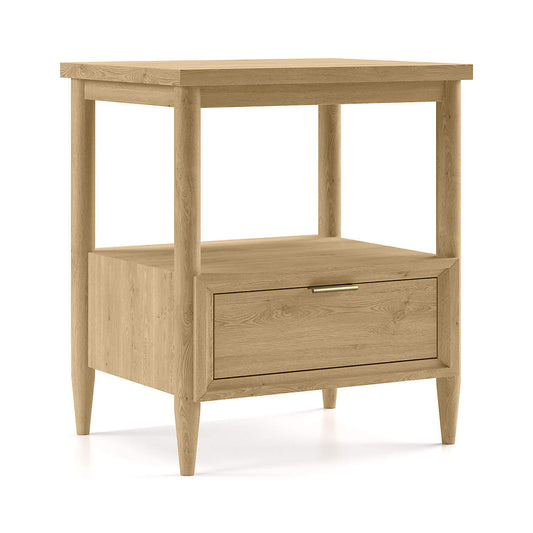 Bodie 20" Natural Oak Wood Kids Nightstand with Drawer