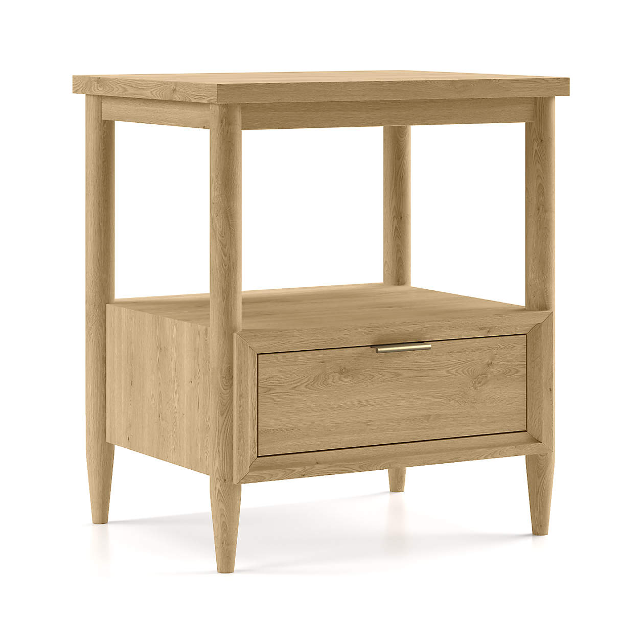 Bodie 20" Natural Oak Wood Kids Nightstand with Drawer