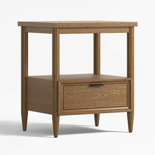 Bodie 20" Flax Brown Medium Wood Kids Nightstand with Drawer