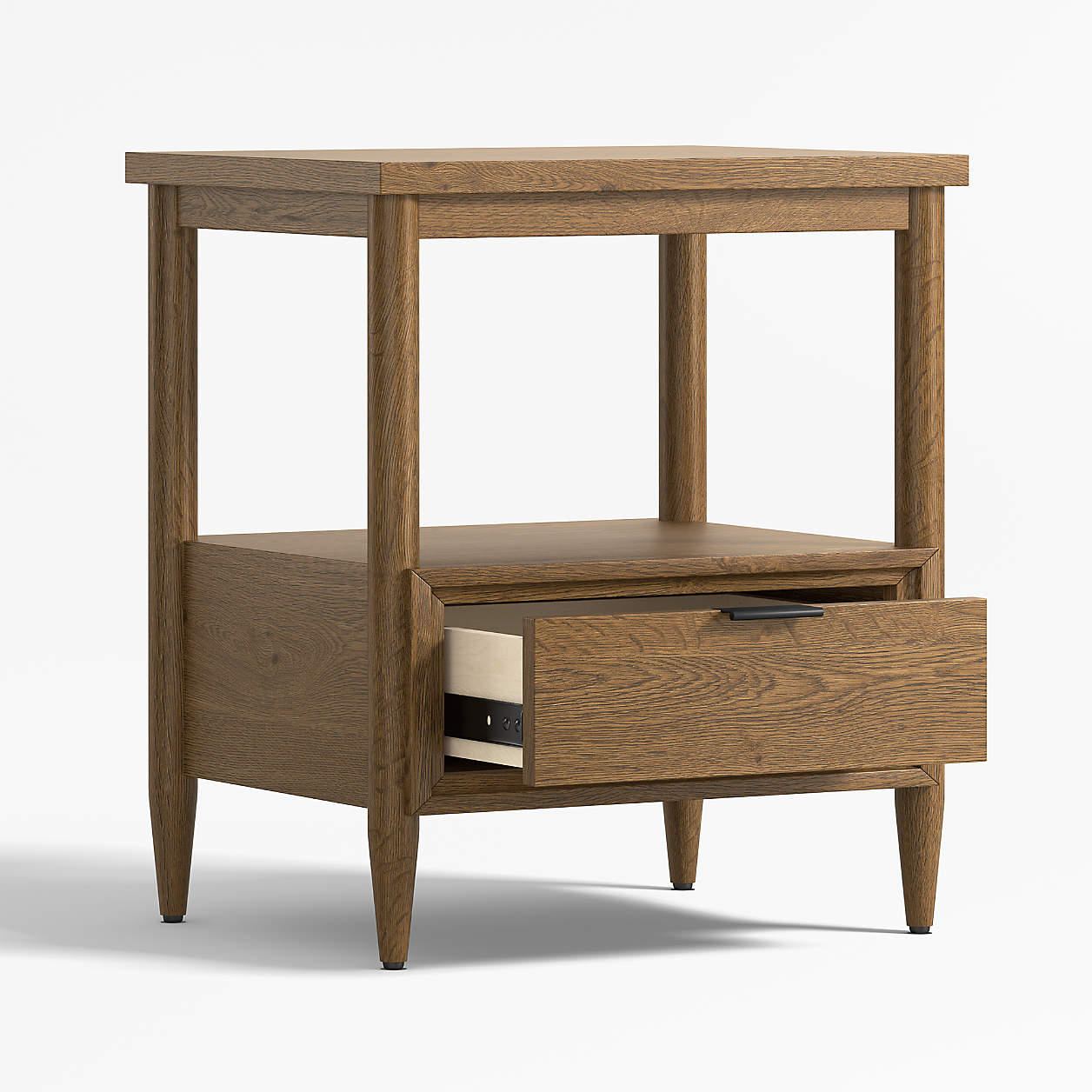 Bodie 20" Flax Brown Medium Wood Kids Nightstand with Drawer