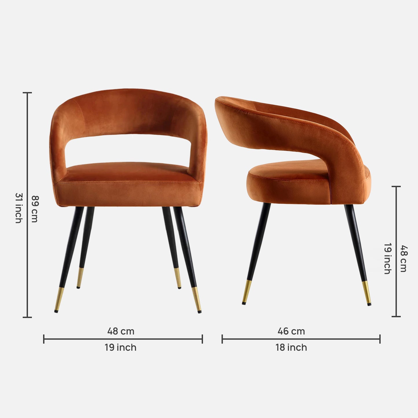 Buy Italian Renaissance Style Chair Velvet Orange Online India Shop