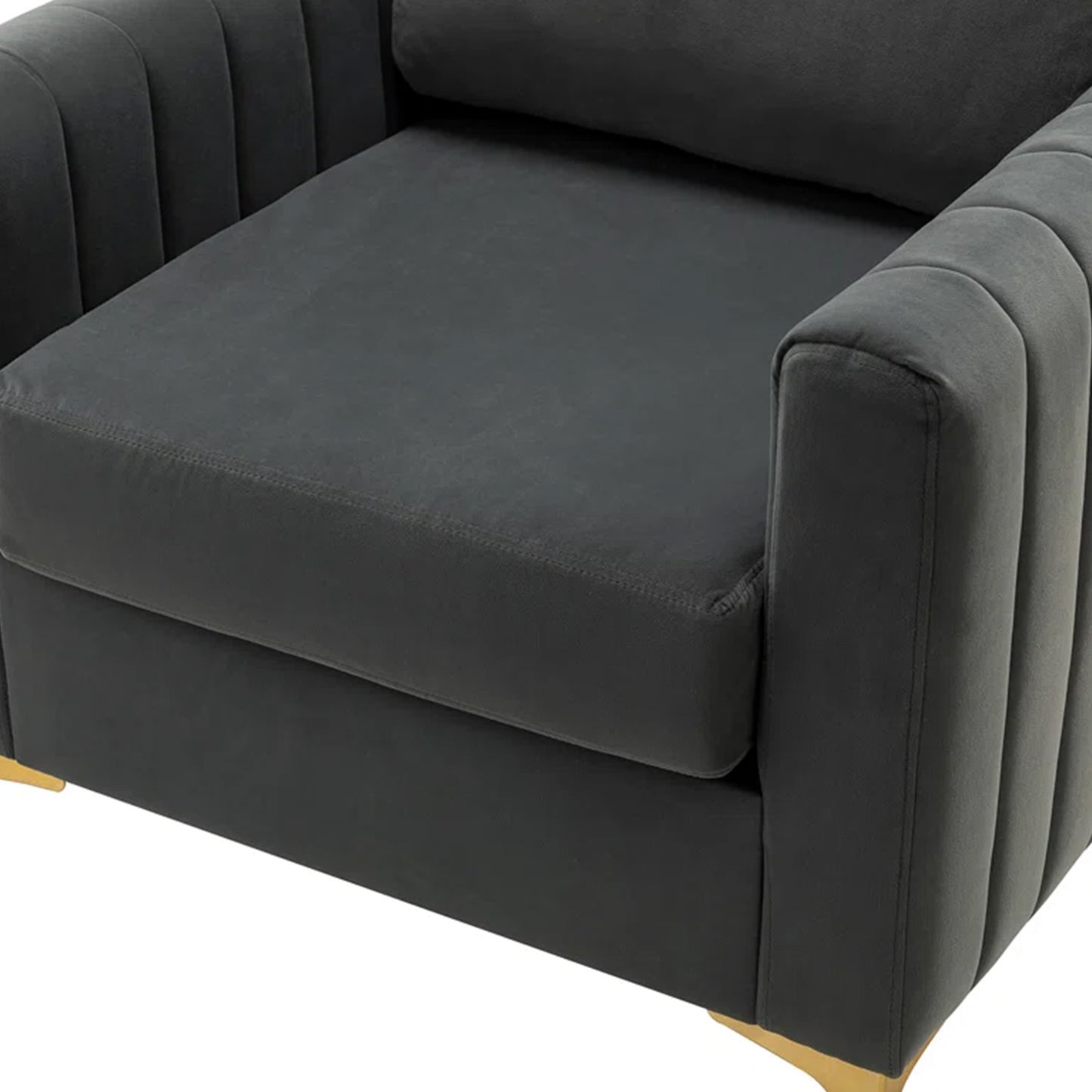 Buy Luxurious Velvet Accent Chair Gold Grey Online Best Price