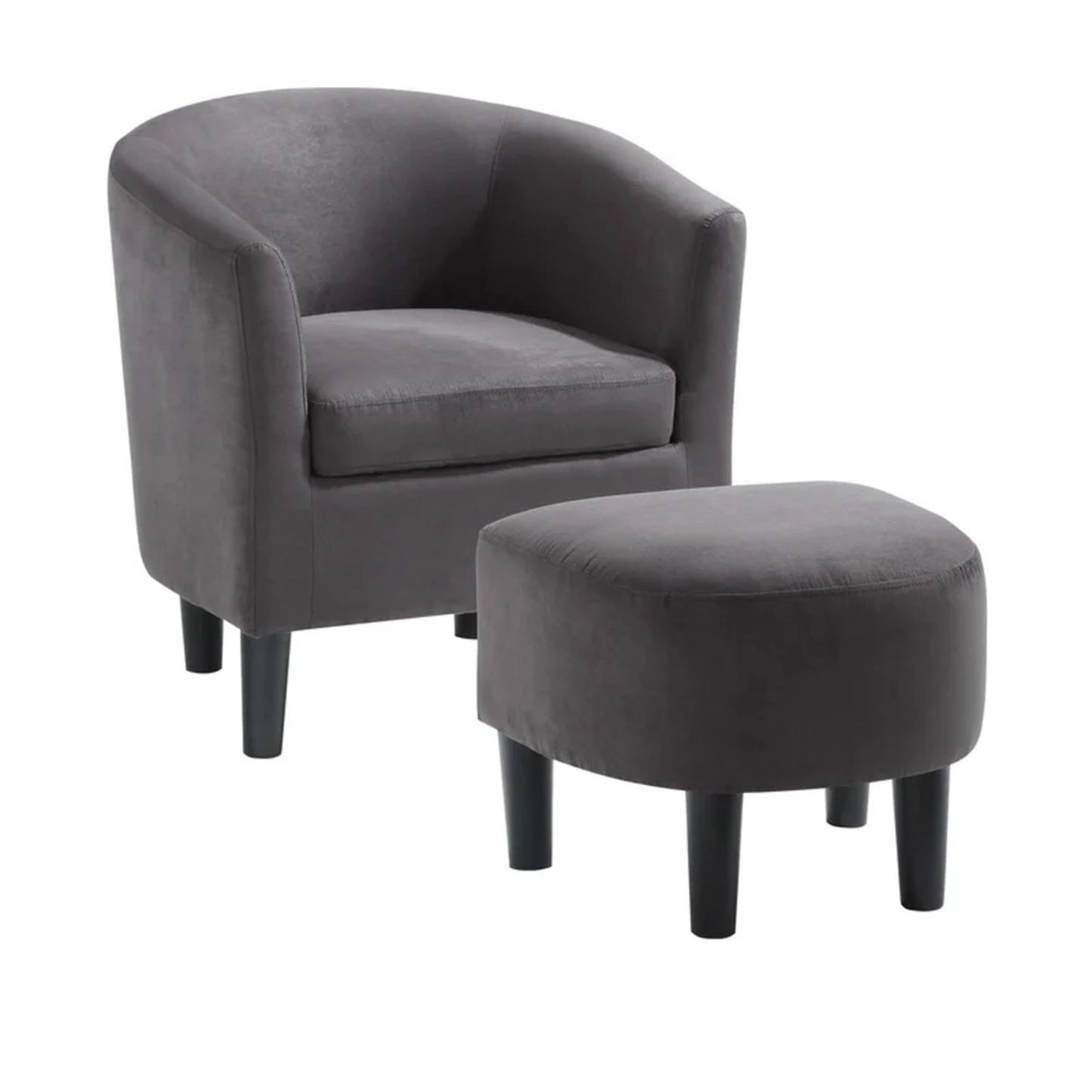 Buy Now Sleek Accent Chairs With Ottomans Footrest Grey Online