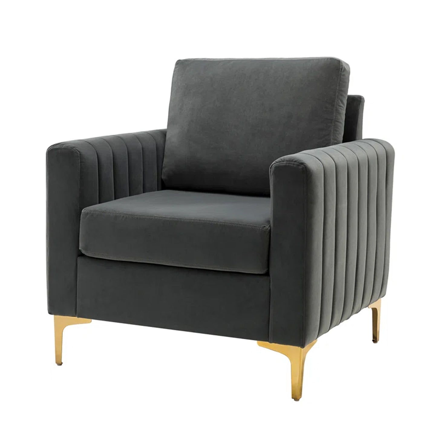 Buy Velvet Accent Chair Gold Grey Best Price