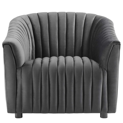 Buy Velvet Single Seater Sofa Grey Online Best Price