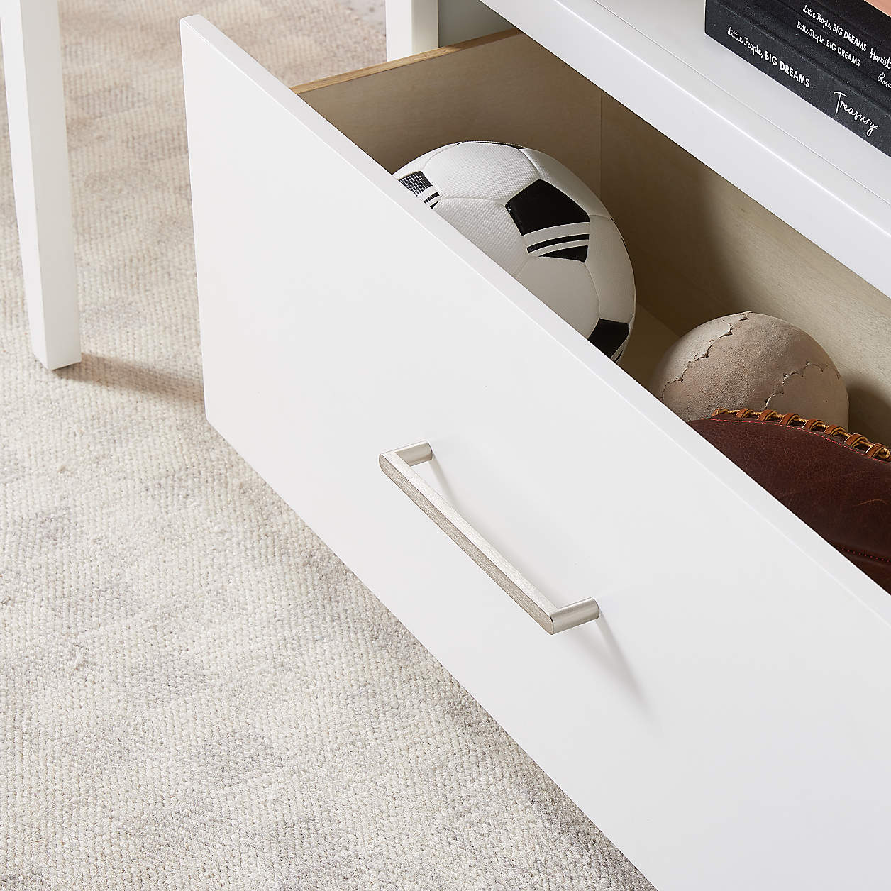 Ever Simple 36" Modular White Wood Kids Bookcase with Drawer