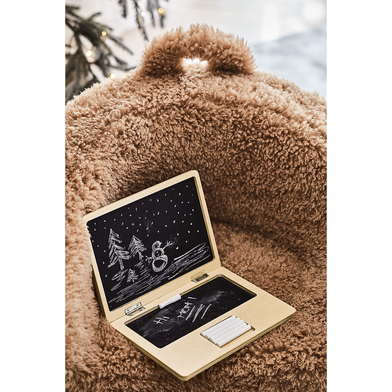 Caramel Teddy Mangolian Faux Fur Kids Sofa Chair