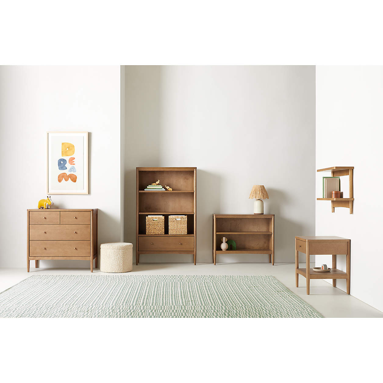 Hampshire 36" Natural Brown Wood 2-Shelf Small Kids Bookcase