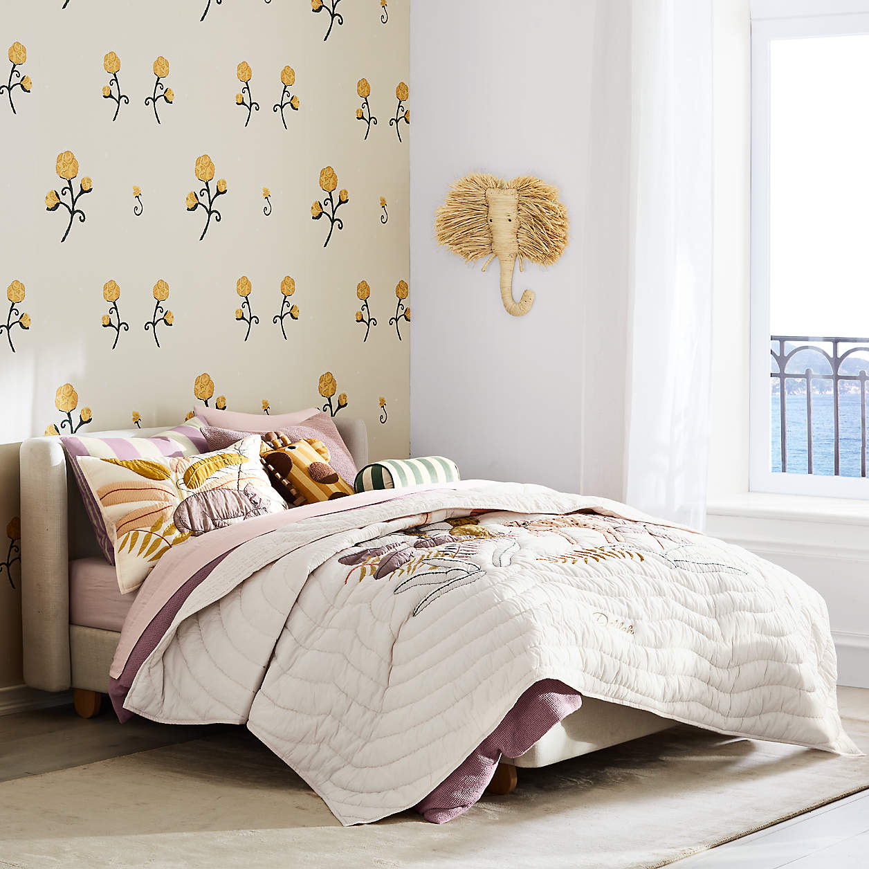 Soft Pearl Ivory Hued Kids Big Hydraulic Storage Bed