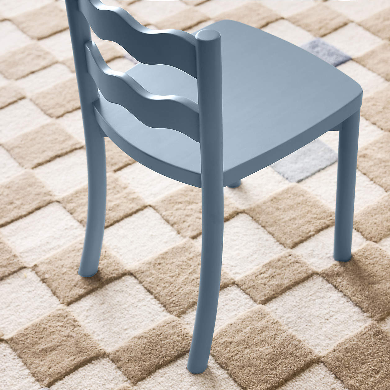 Waveland Mist Blue Wood Kids Play Chair