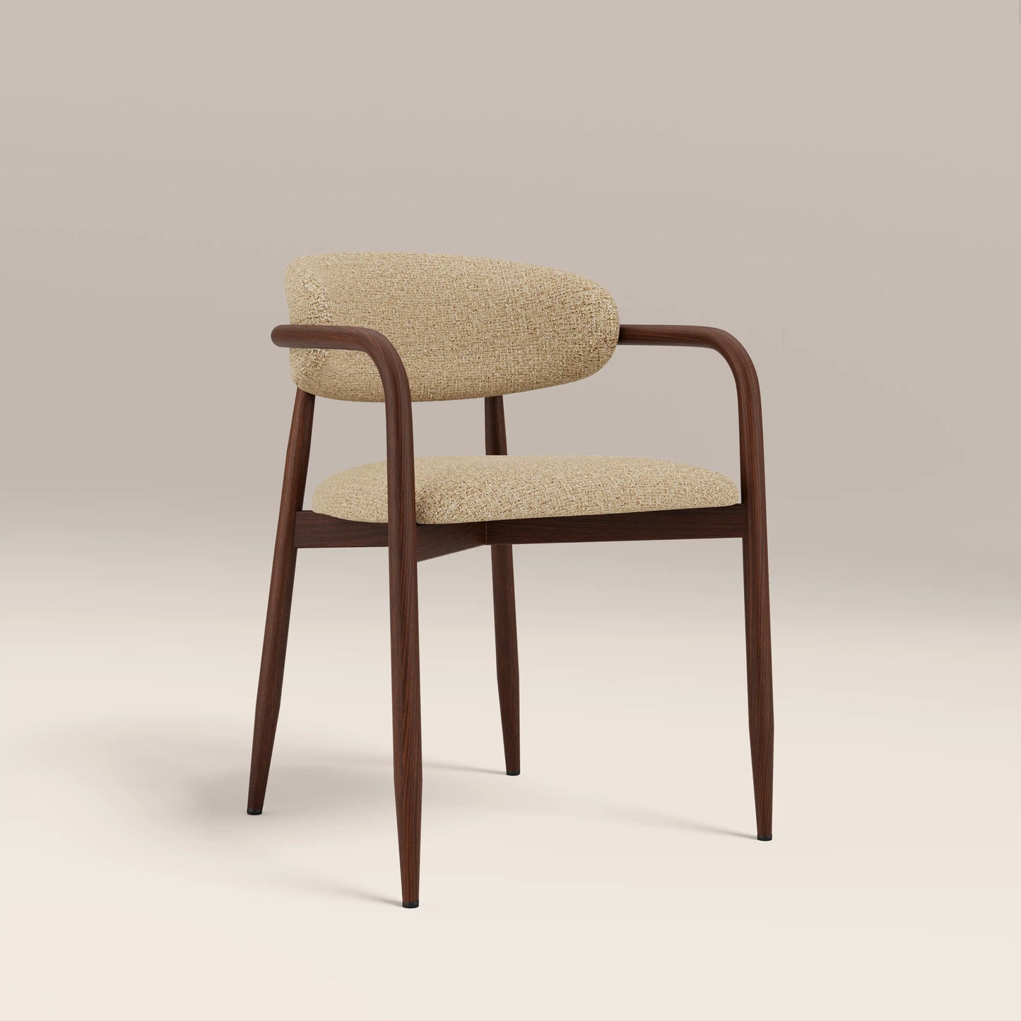 Halston Carver Dining Chair Speckled Latte & Walnut