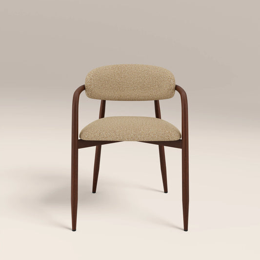 Halston Carver Dining Chair Speckled Latte & Walnut