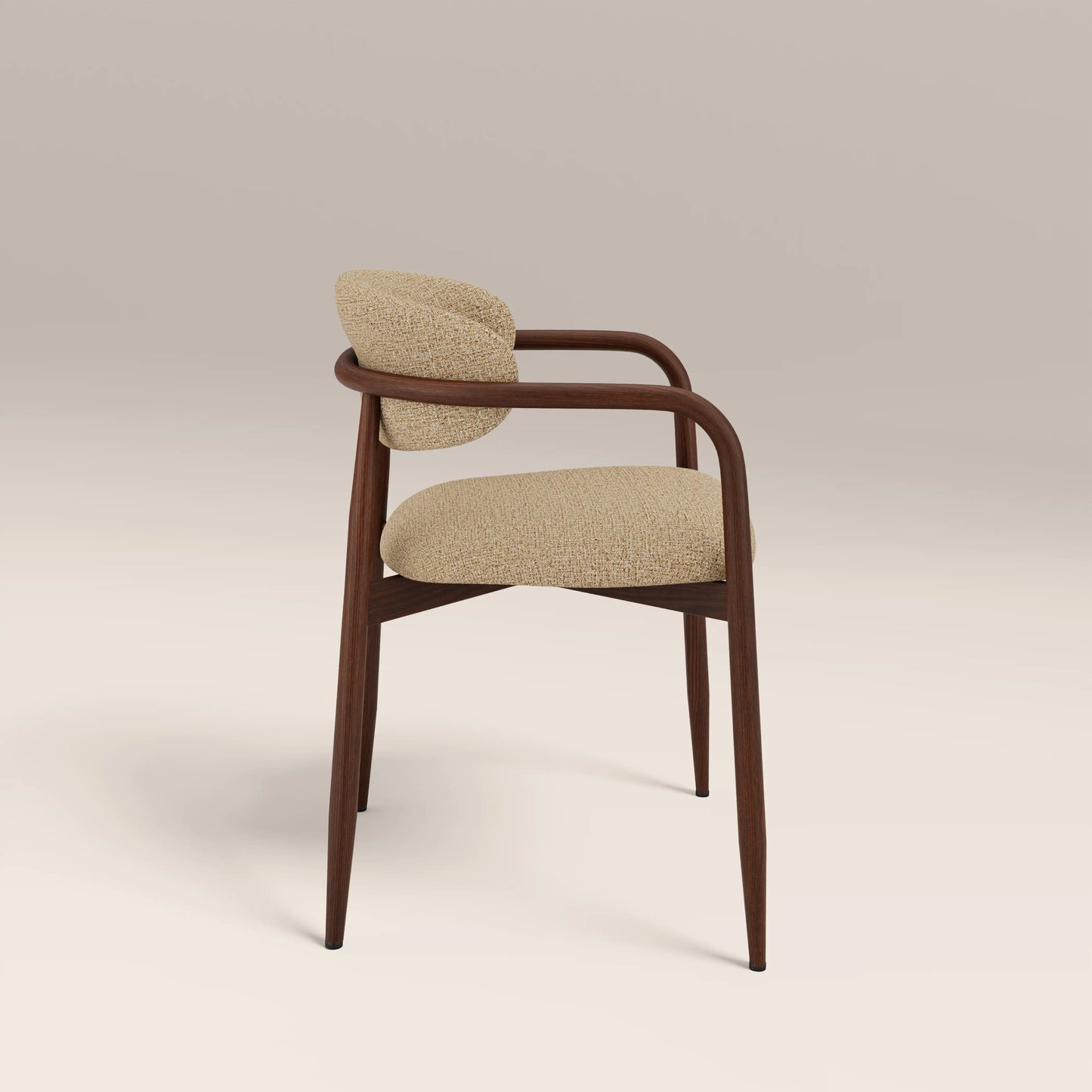 Halston Carver Dining Chair Speckled Latte & Walnut