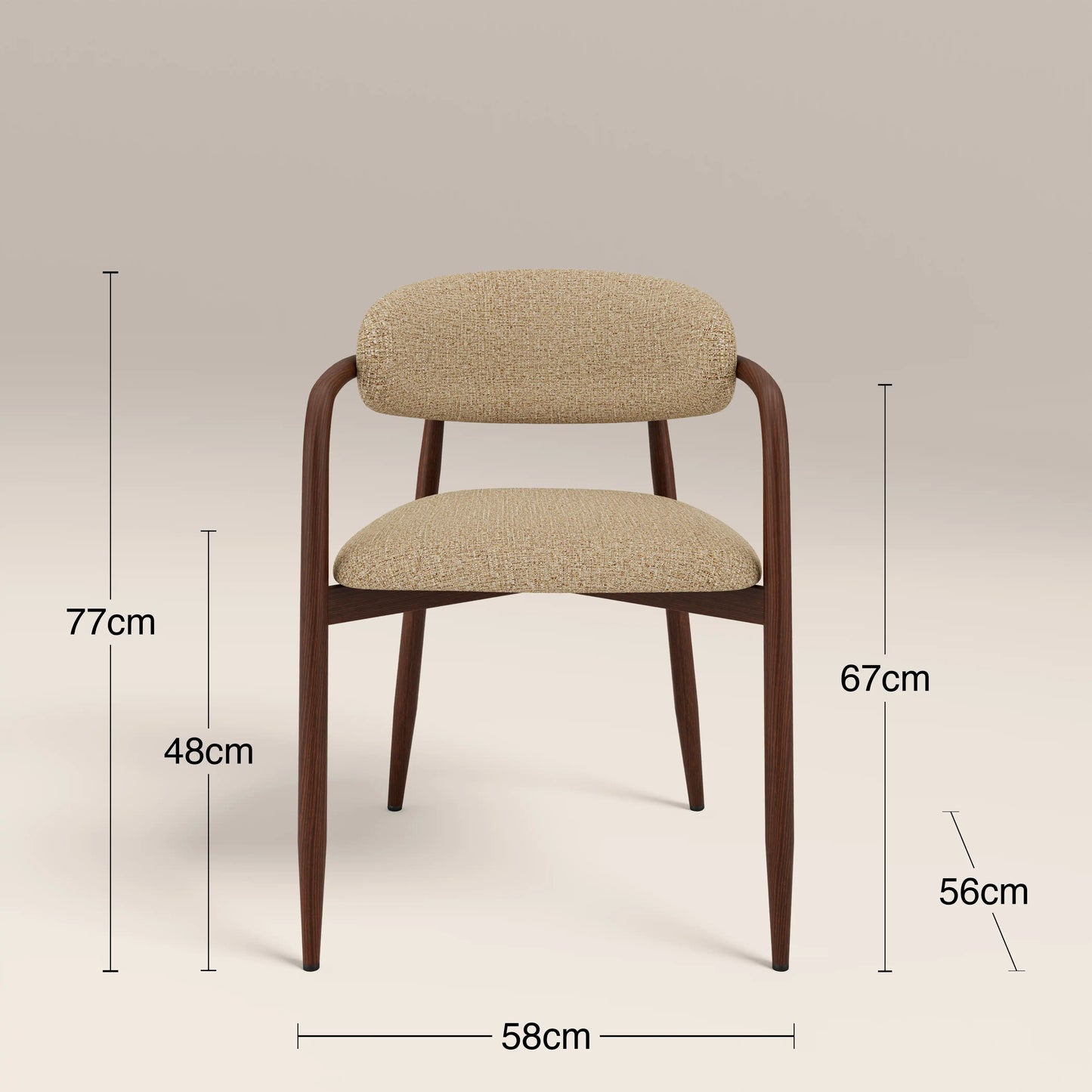 Halston Carver Dining Chair Speckled Latte & Walnut