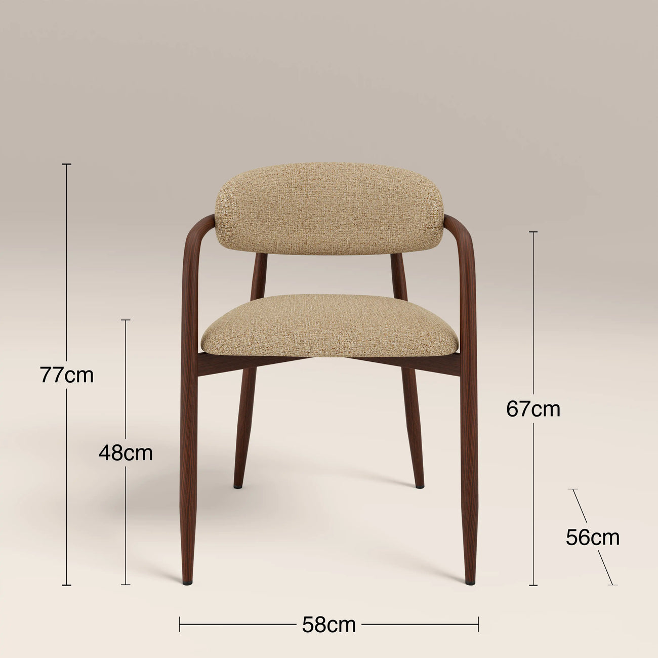 Halston Carver Dining Chair Speckled Latte & Walnut