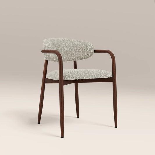 Halston Carver Dining Chair Speckled Stone & Walnut