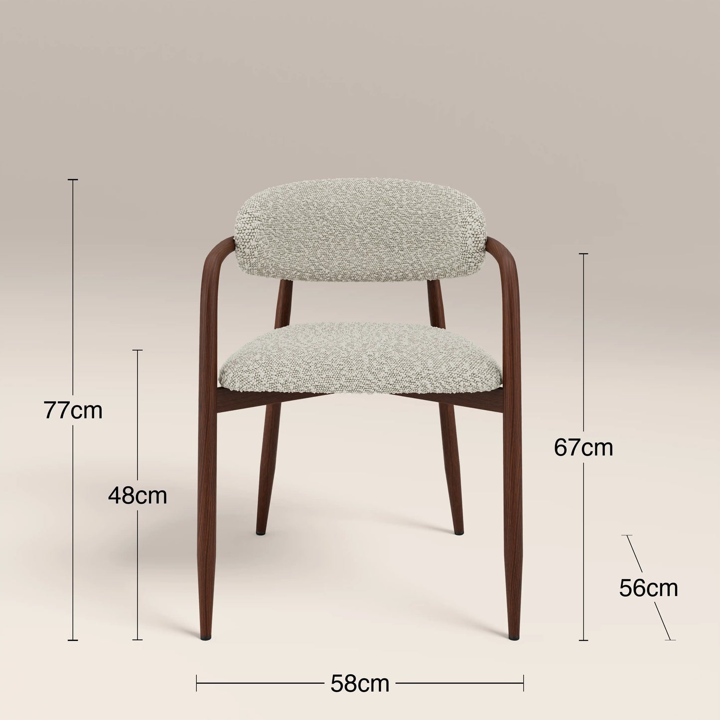 Halston Carver Dining Chair Speckled Stone & Walnut