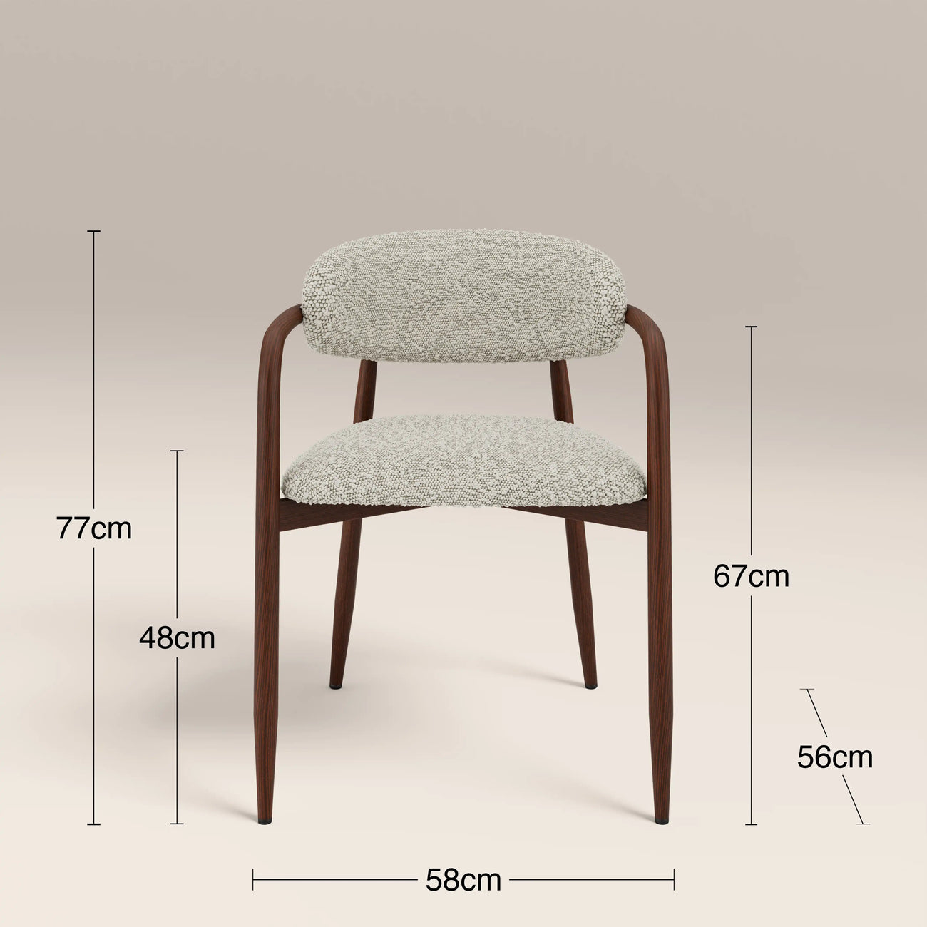 Halston Carver Dining Chair Speckled Stone & Walnut