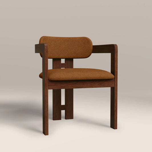 Hallie Wooden Carver Dining Chair Caramel Brown
