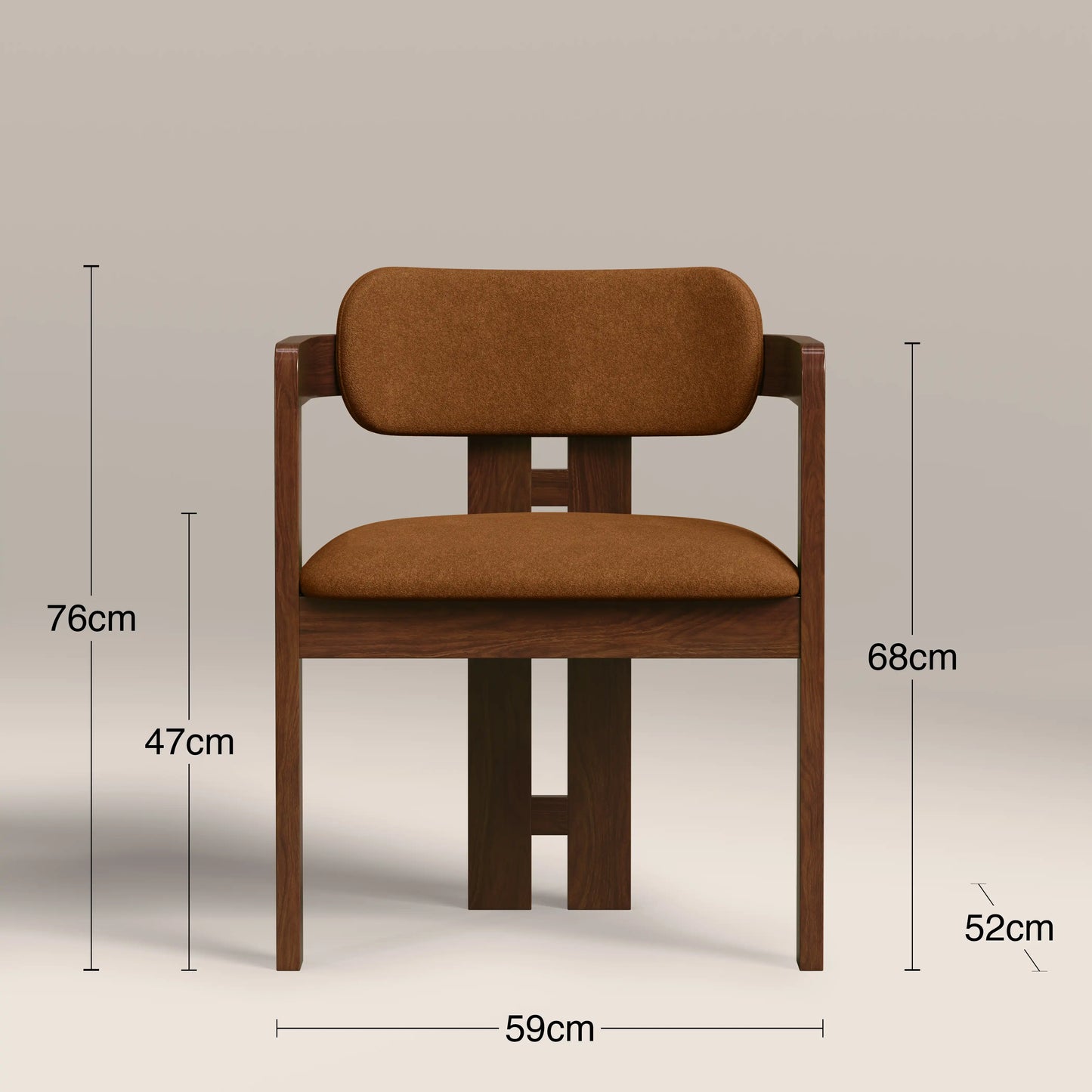 Halston Dining Chair Caramel Brown
