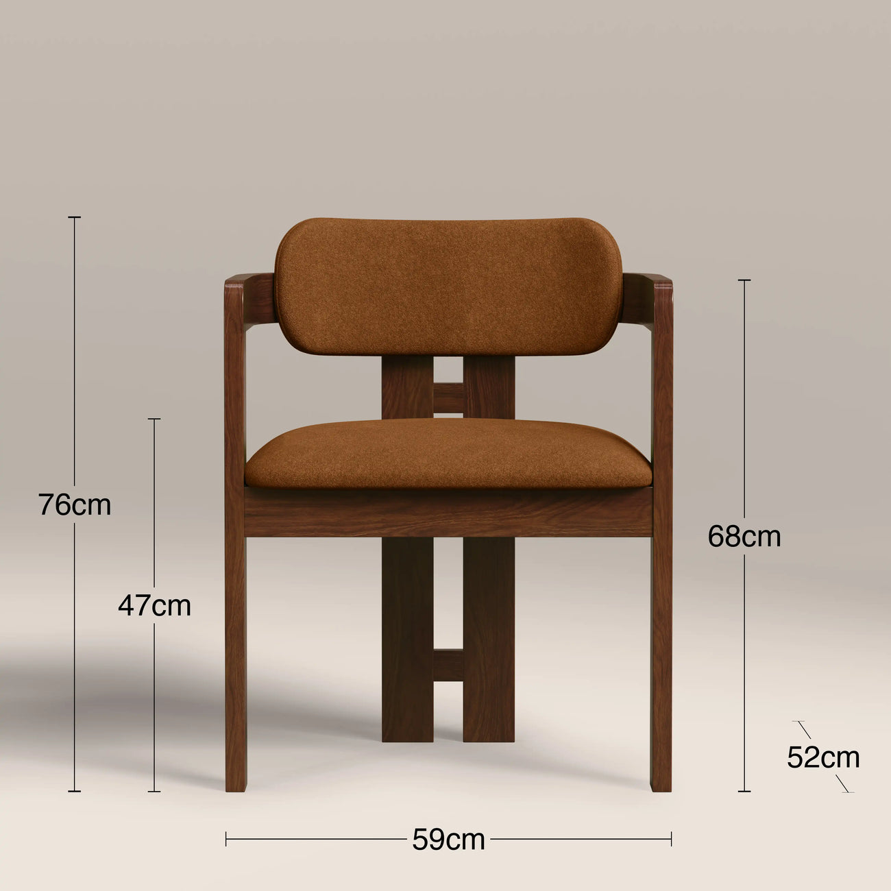 Halston Dining Chair Caramel Brown