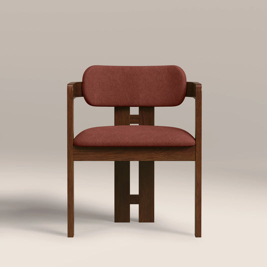 Hallie Wooden Carver Dining Chair Rust Red