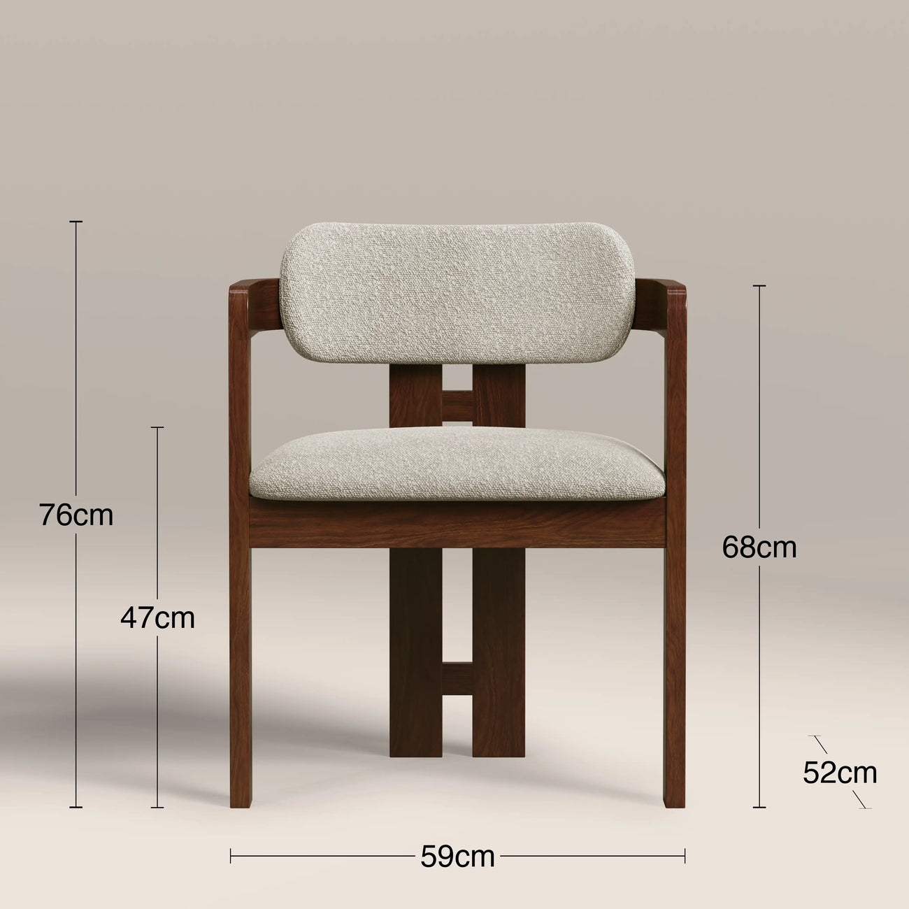 Hallie Wooden Carver Dining Chair Speckled Stone