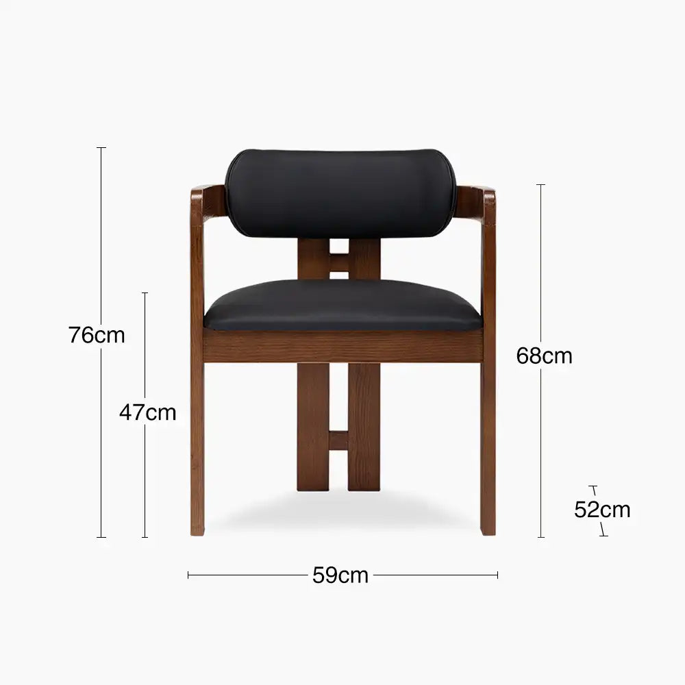 Hallie Wooden Carver Dining Chair Noir Black