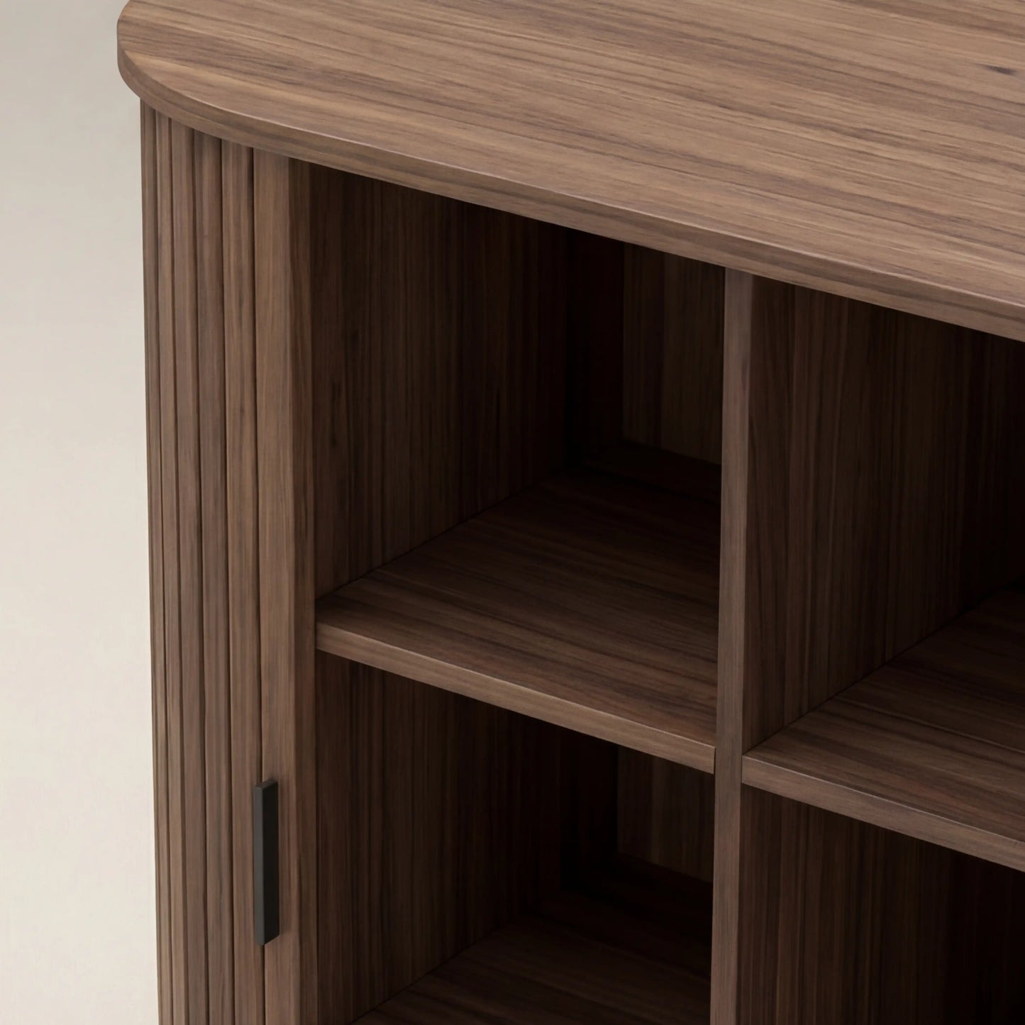 Mika Tall Wooden Sideboard Walnut & Black