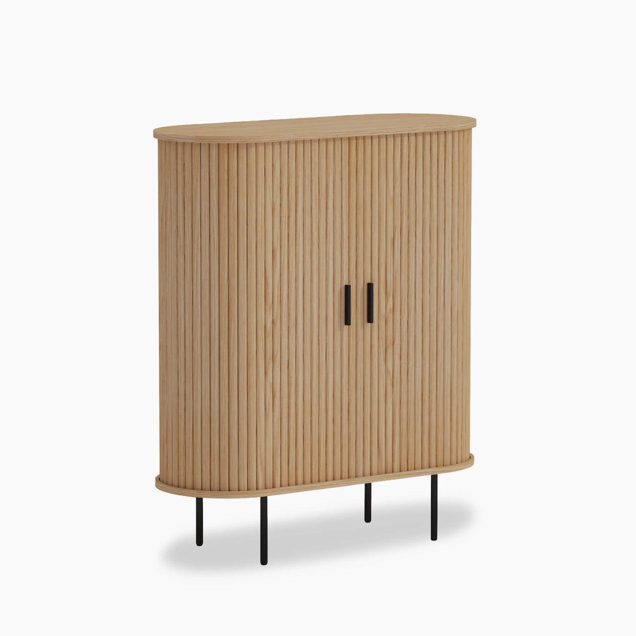 Mika Tall Wooden Sideboard Oak
