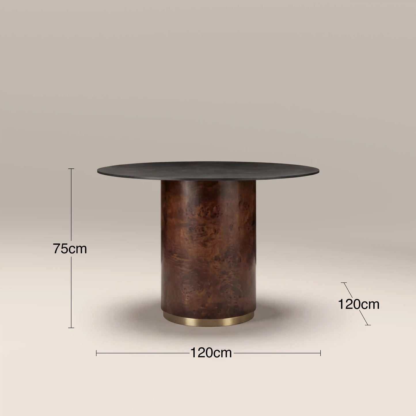 Perry 4 Seat Round Dining Table

 Black & Walnut