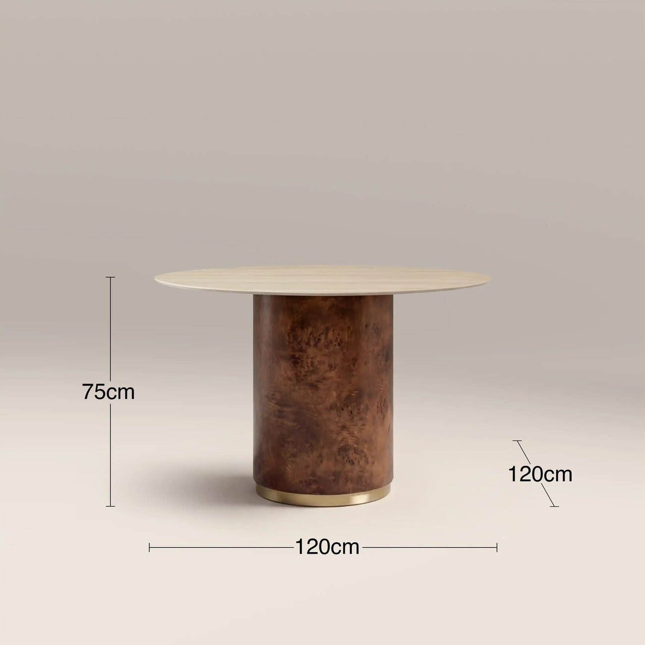Perry 4 Seat Round Dining Table

 Cream & Walnut
