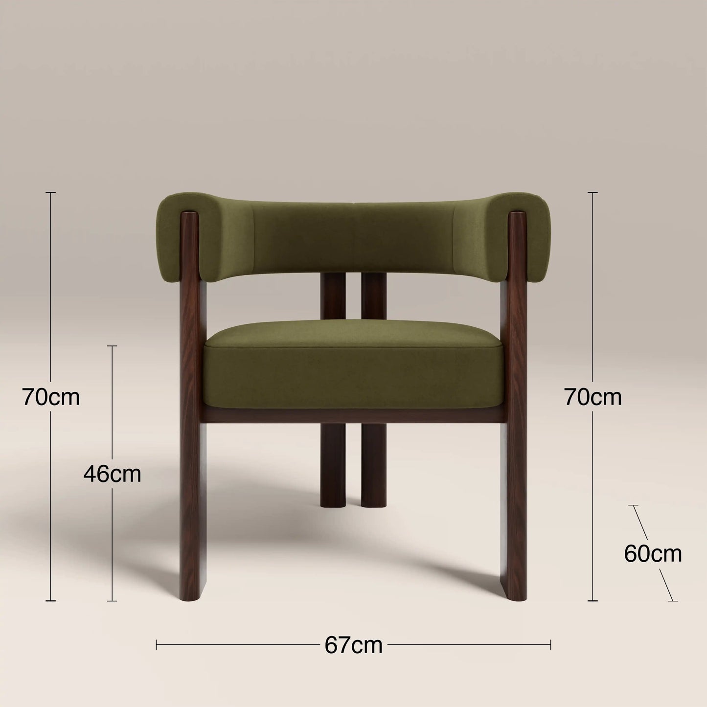 Cassius Carver Dining Chair Moss Green