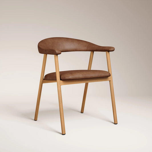 Monroe Carver Dining Chair Vintage Tan & Oak