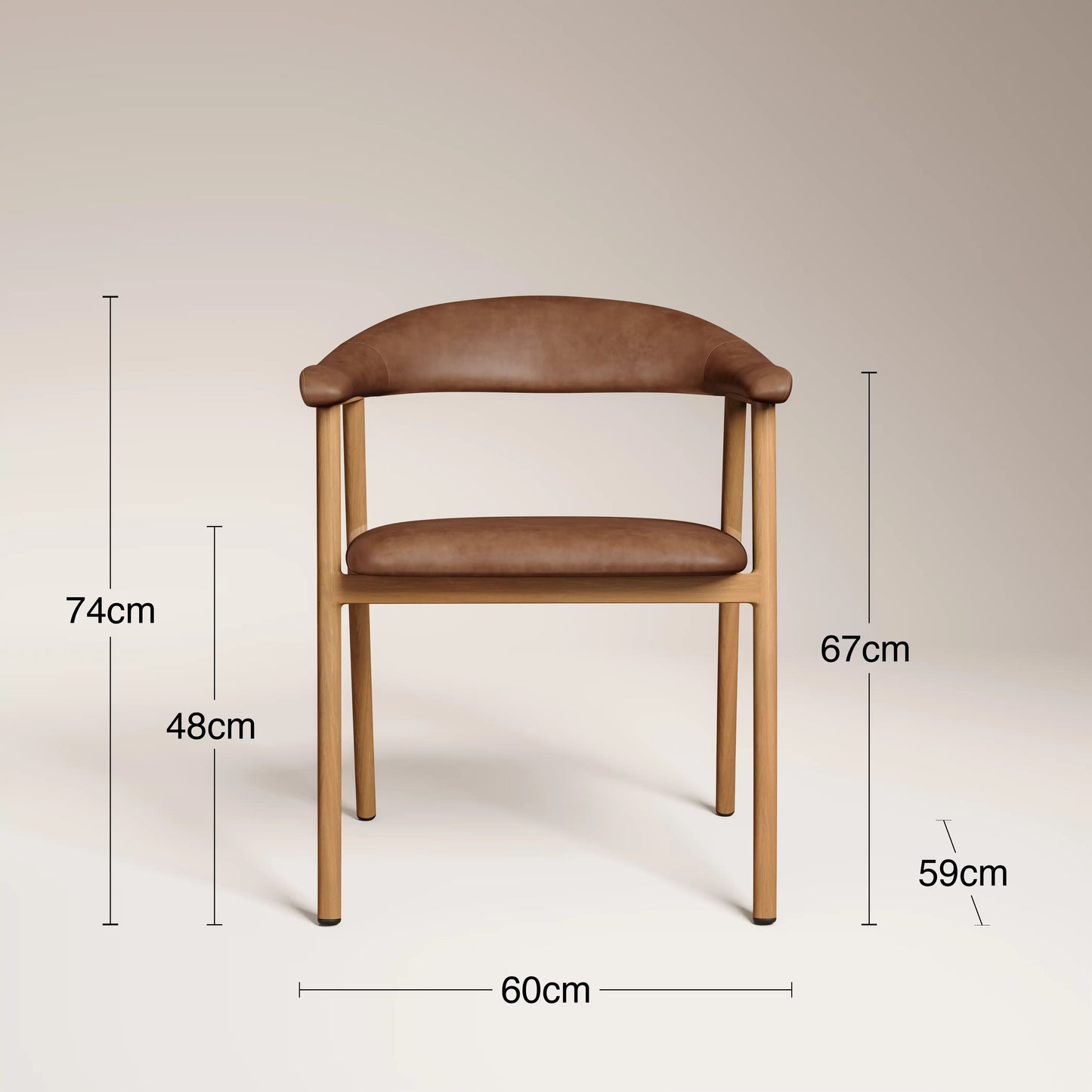 Monroe Carver Dining Chair Vintage Tan & Oak