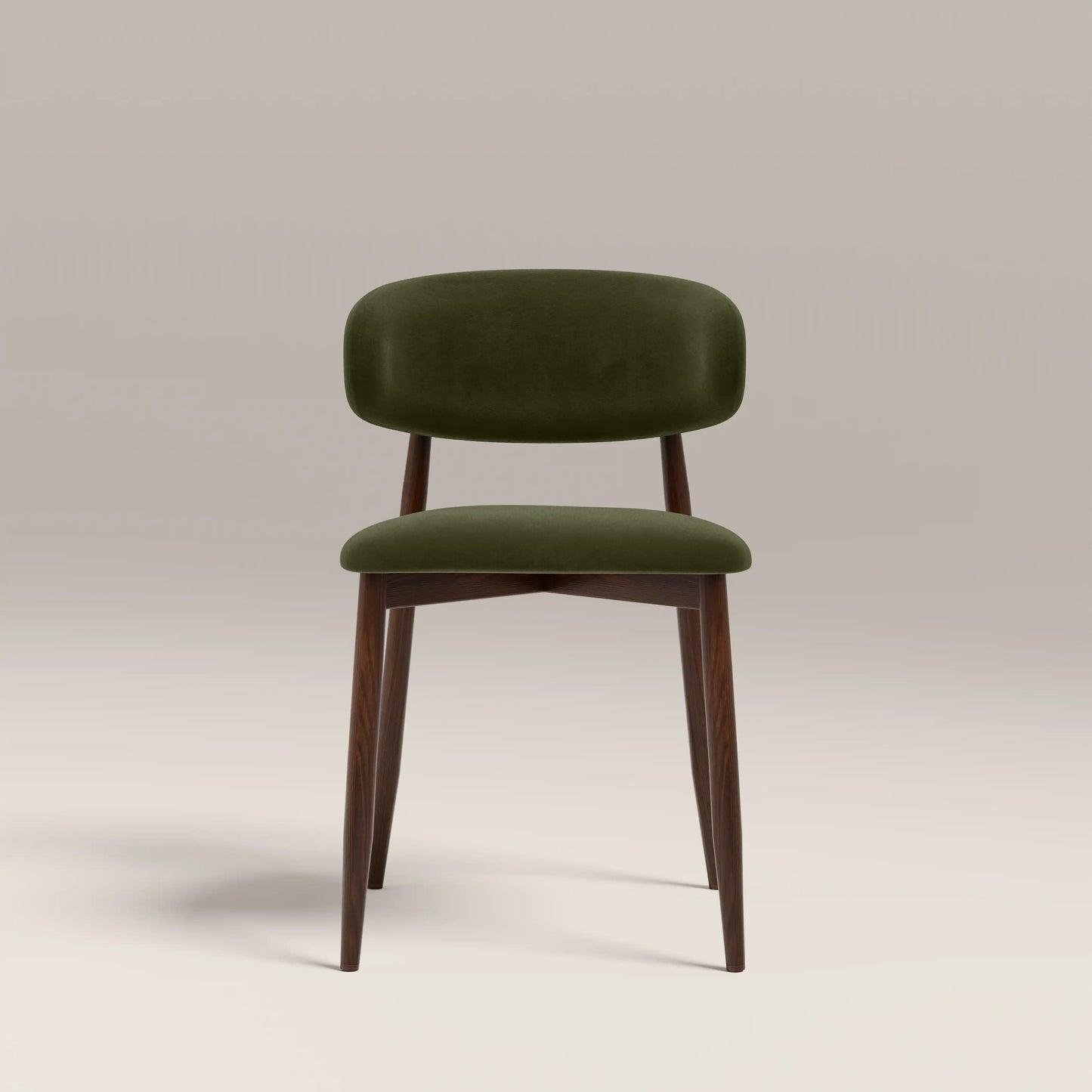 Halston Dining Chair Green & Walnut