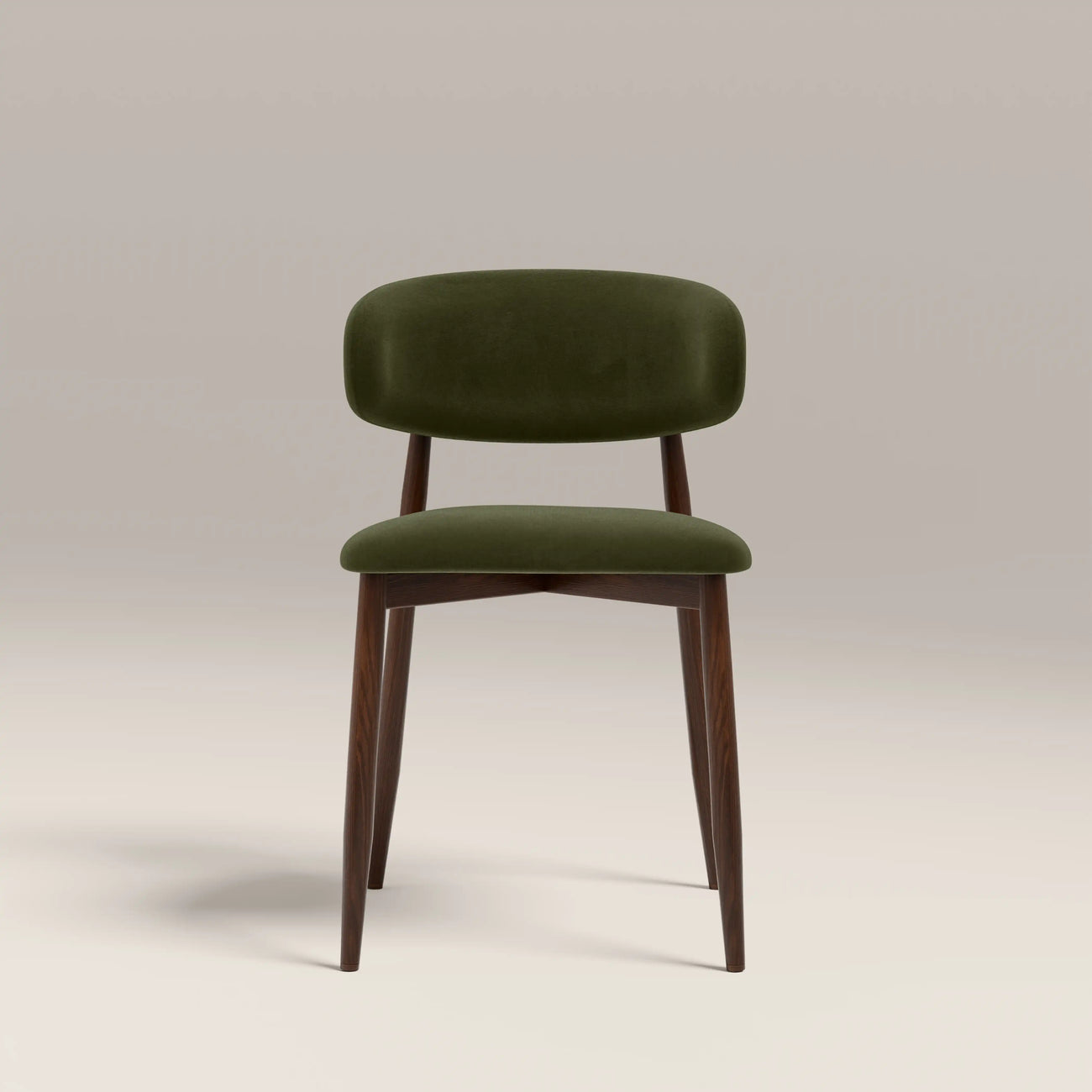 Halston Dining Chair Green & Walnut
