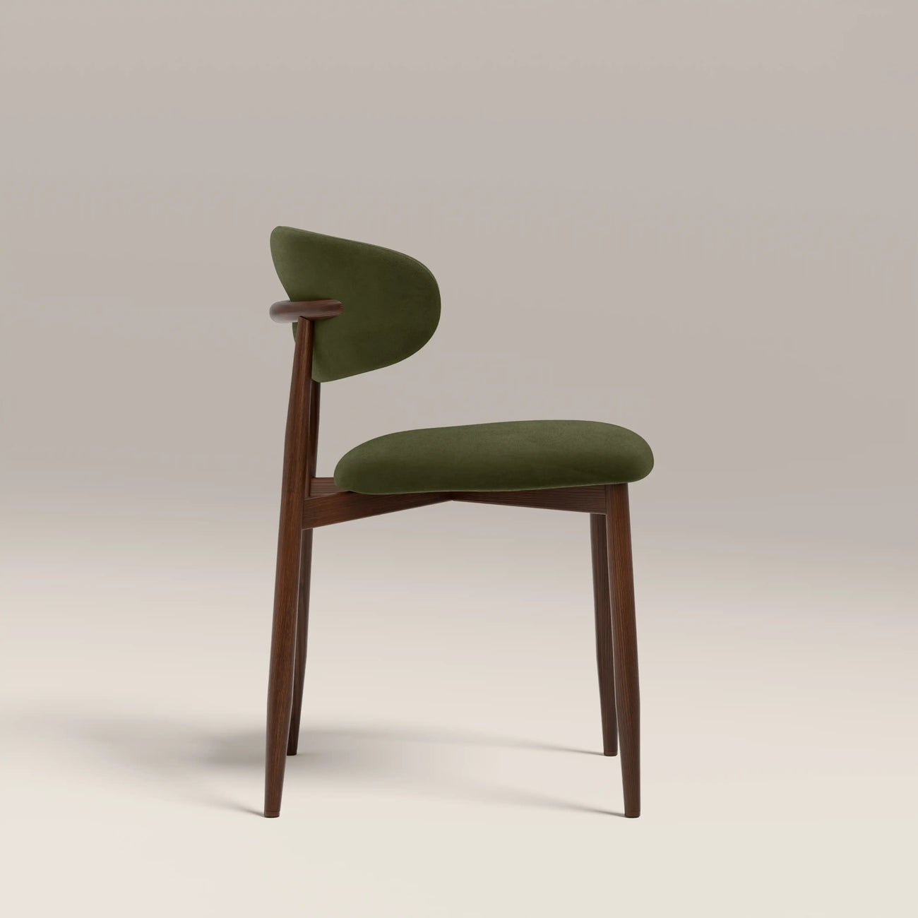 Halston Dining Chair Green & Walnut