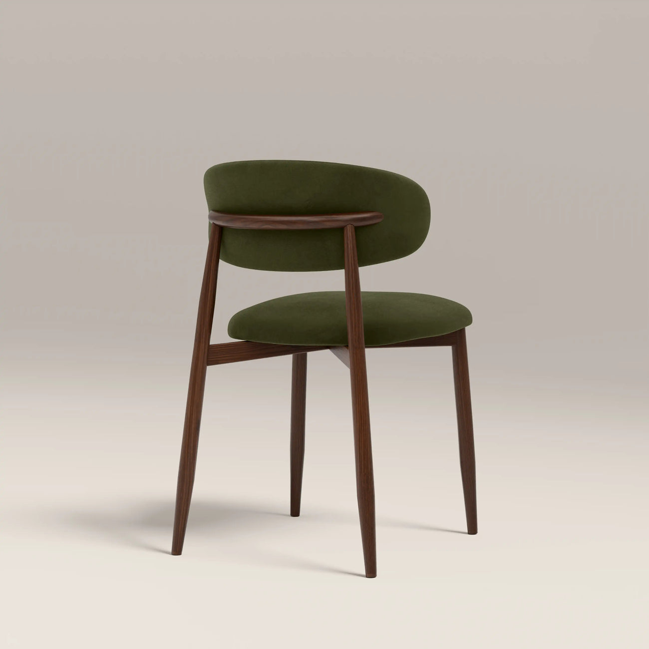 Halston Dining Chair Green & Walnut