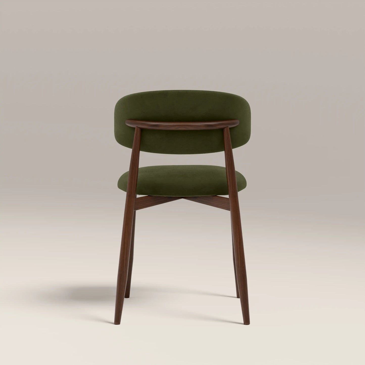 Halston Dining Chair Green & Walnut
