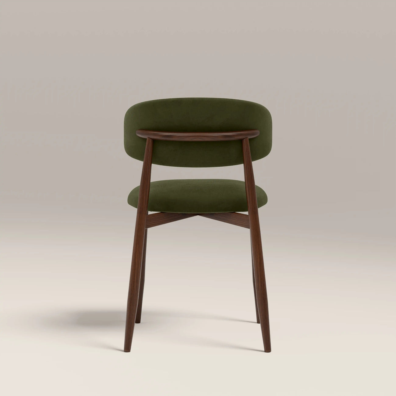 Halston Dining Chair Green & Walnut
