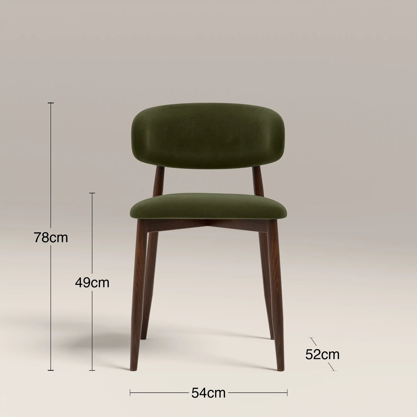 Halston Dining Chair Green & Walnut