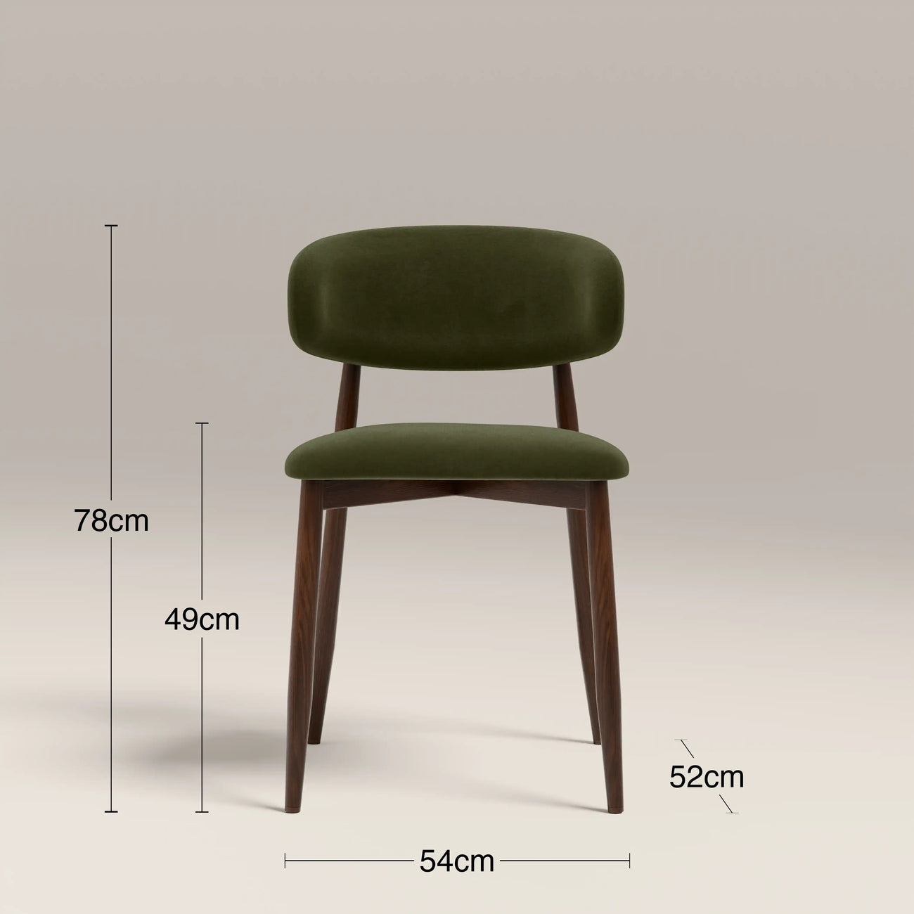 Halston Dining Chair Green & Walnut