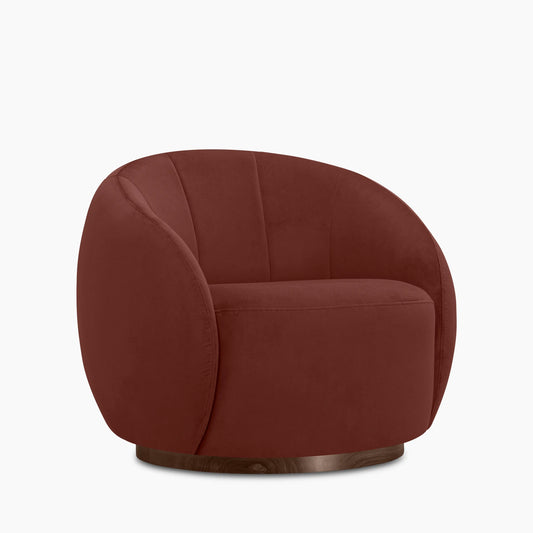 Emile Swivel Armchair Rust Red