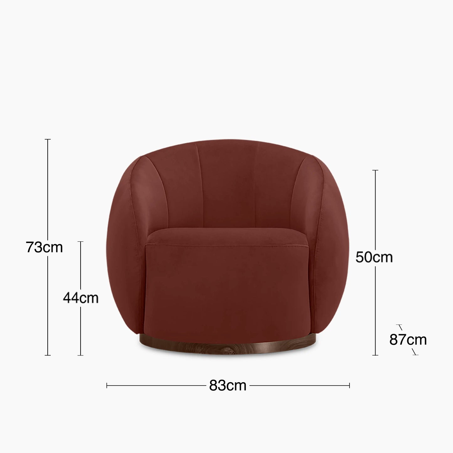 Emile Swivel Armchair Rust Red