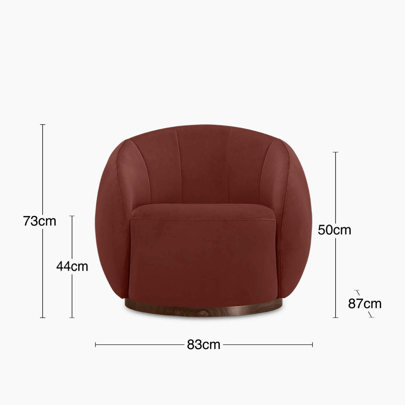 Emile Swivel Armchair Rust Red