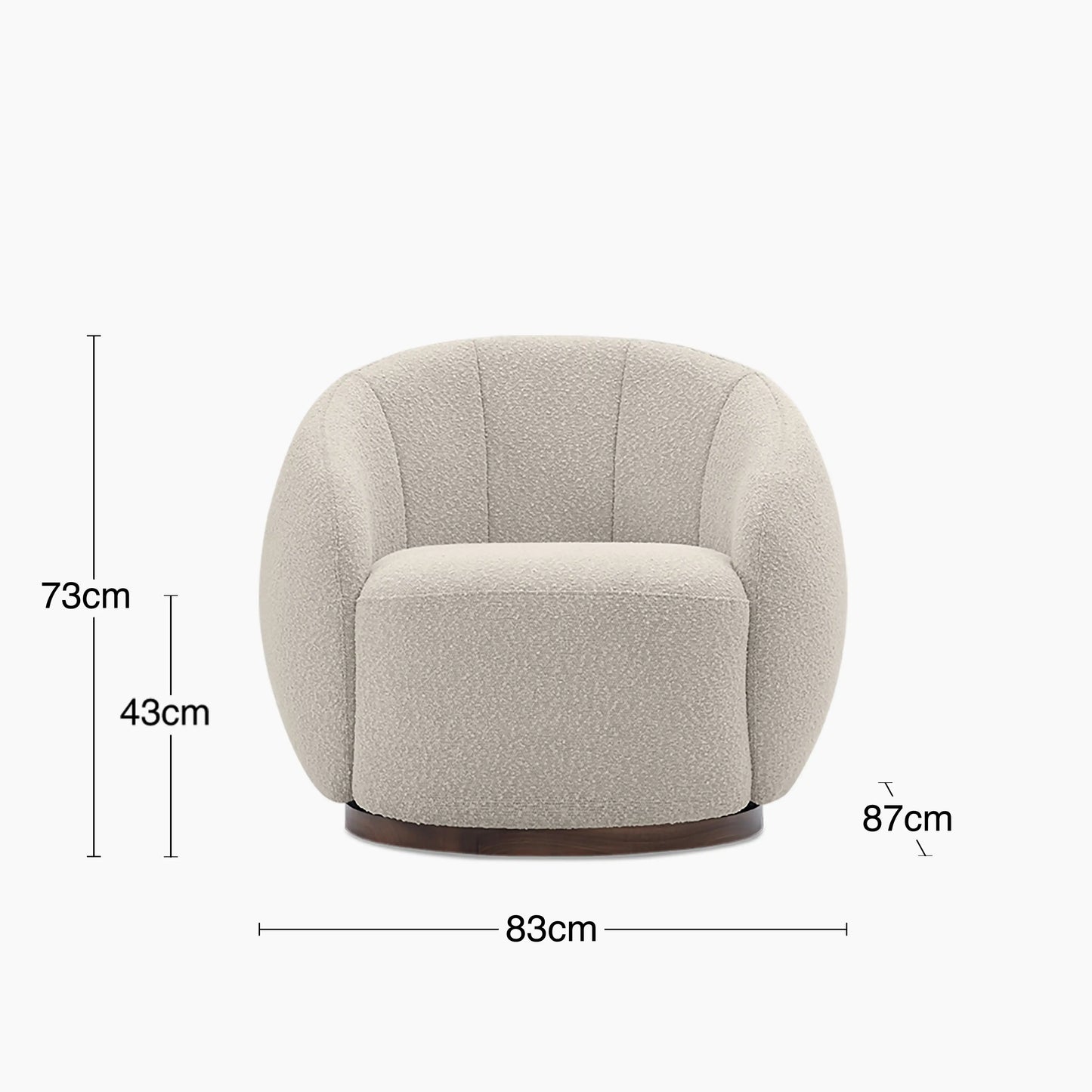 Emile Swivel Armchair Speckled Stone