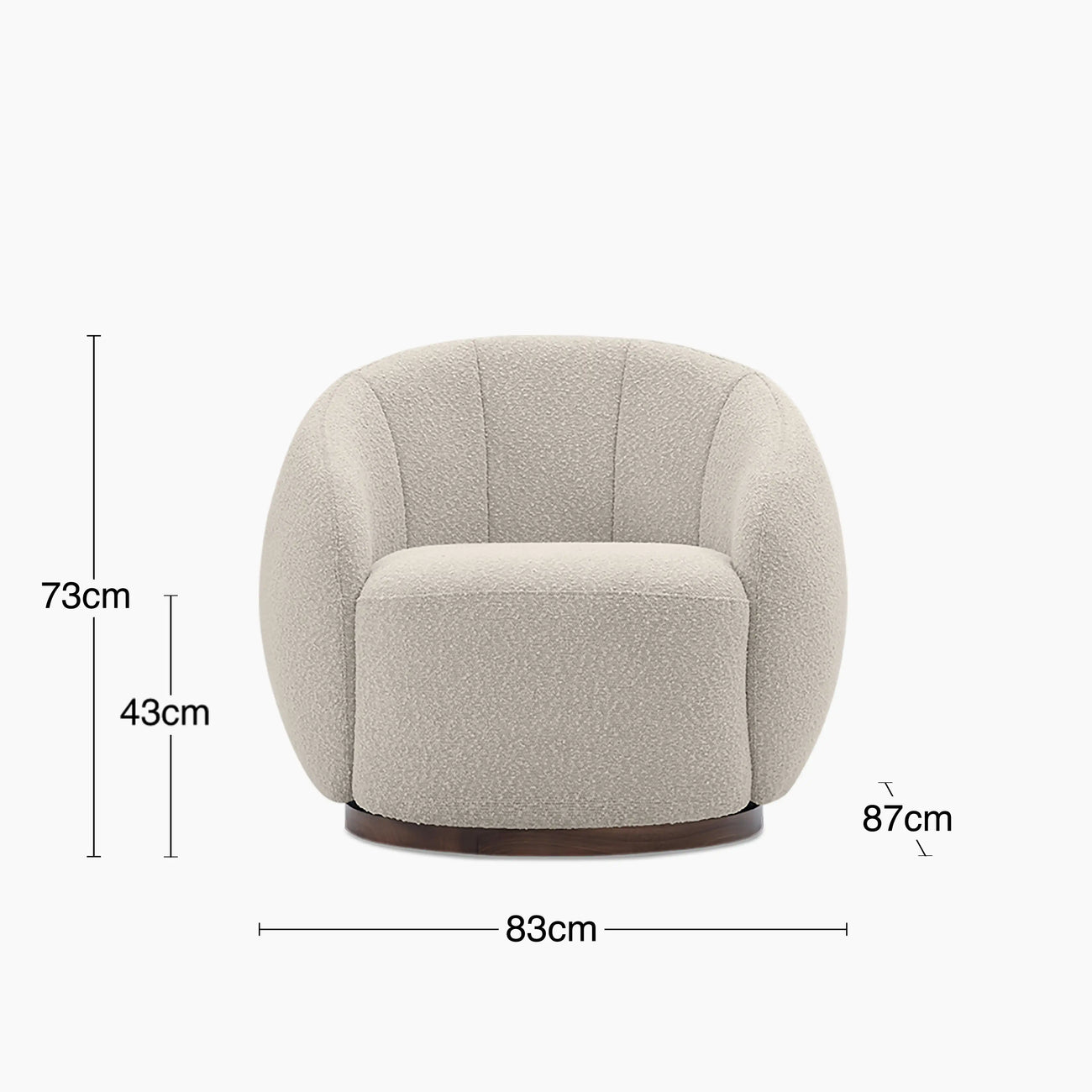 Emile Swivel Armchair Speckled Stone