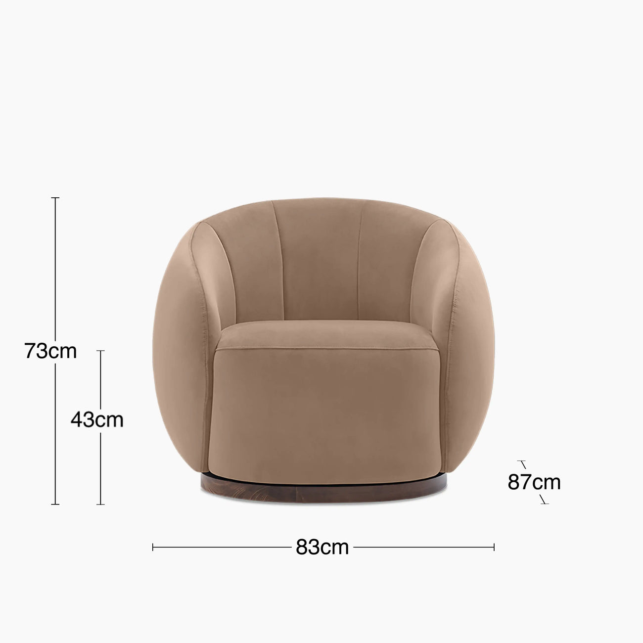 Emile Swivel Armchair Taupe